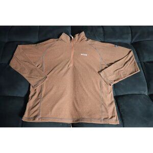 Regatta 1/4Zip Pullover Sweatshirt Mens 2XL Brown Raglan Sleeve Logo Embroidered